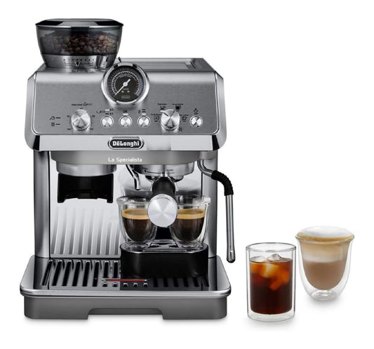 Machine espresso manuelle broyeur integre manometre barista Arte Evo