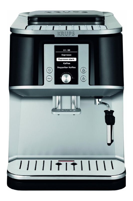 Machine Expresso Grain 1.7L 1450W 15 Bars Broyeur 250g Auto Detartrage LCD Silver