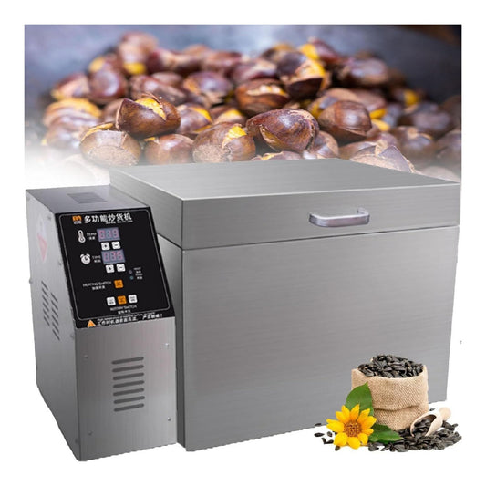 Torrefacteur cafe electrique inox digital grande capacite chataignes