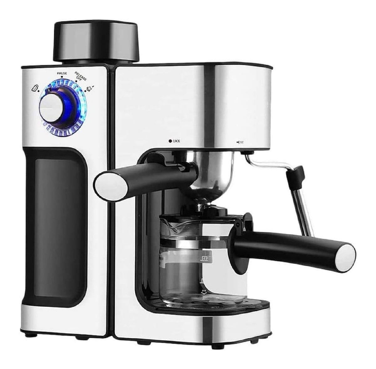 Machine Expresso Compacte 20 Bars avec Carafe Verre et Buse Vapeur
