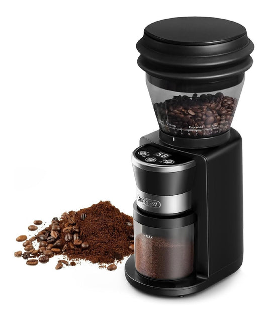 Moulin electrique a cones 40mm noir mat soufflet anti-agglomeration ecran LED