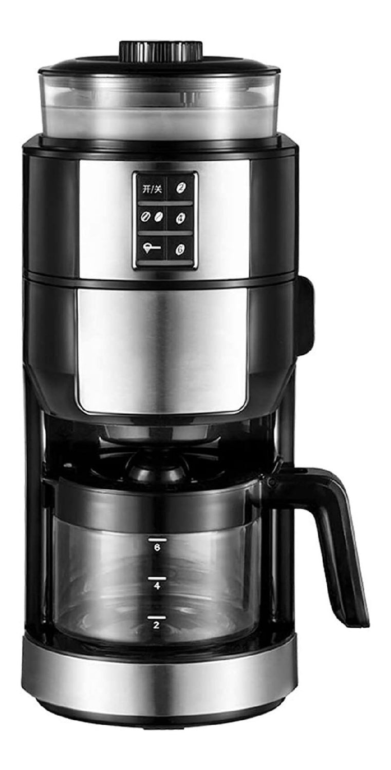 Cafetiere Cafe en Grain 1.2L avec Moulin Integre et Affichage LED 6 Tasses