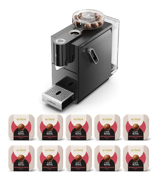 Machine a Capsules Compacte avec Boules de Cafe 90 Capsules Incluses