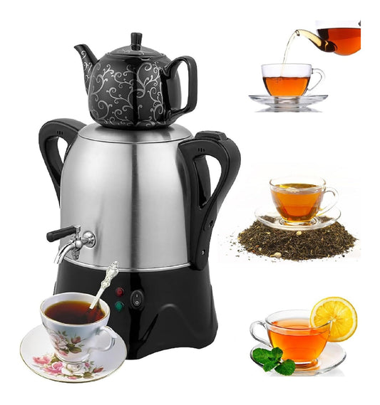 Theiere electrique turque 2000 W samovar 3 L bouilloire maintien chaud