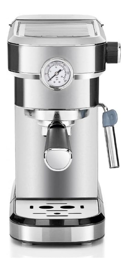 Machine expresso 20 bars inox brosse manometre buse vapeur compacte