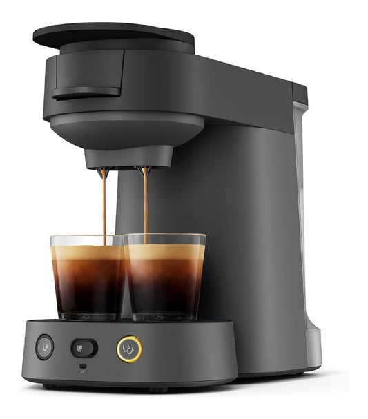 Machine dosettes compacte grise 2 tasses 30 secondes preparation