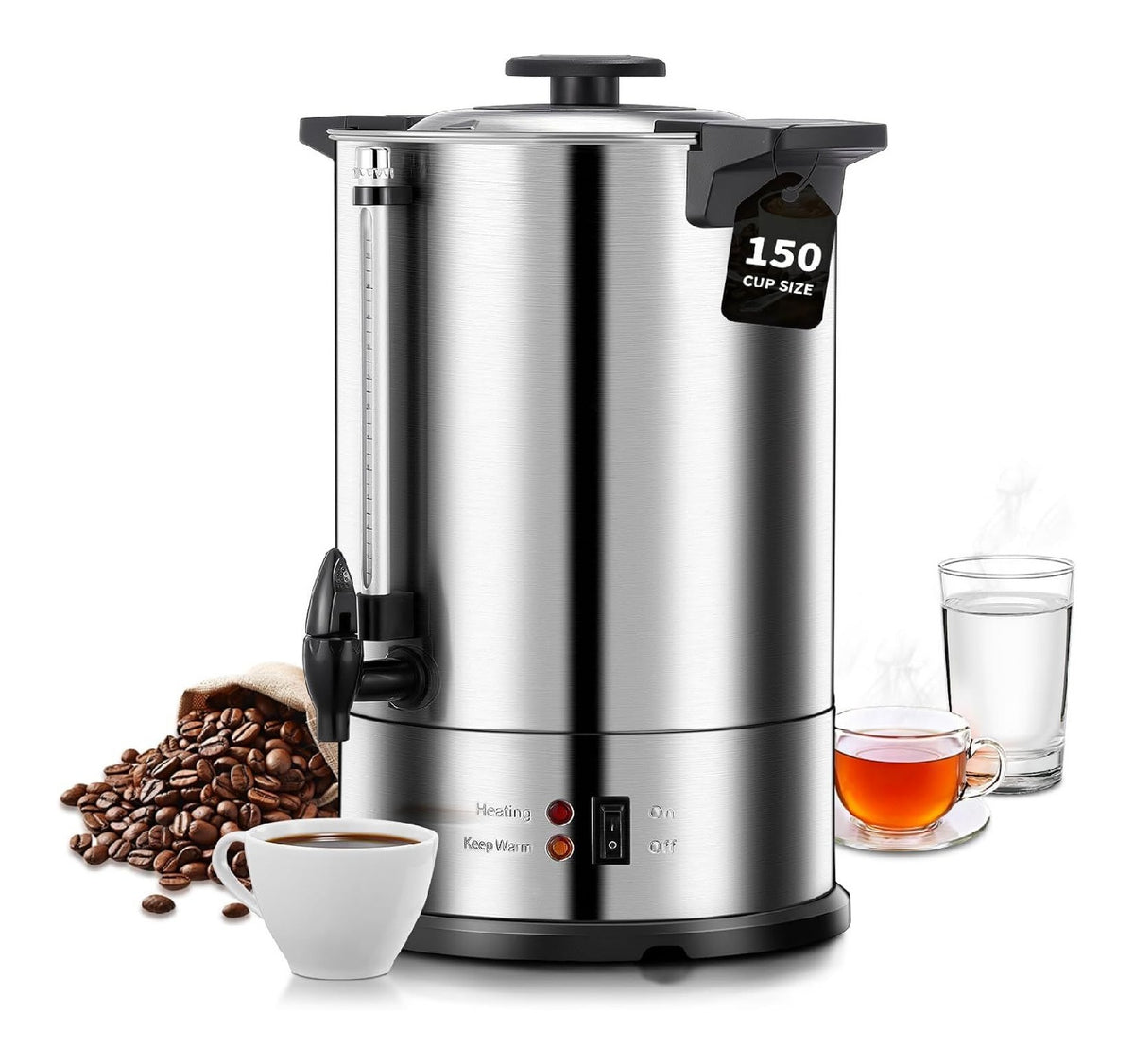 Percolateur cafe 15L 150 tasses inox commercial double paroi pro