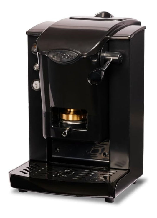 Machine a Dosettes ESE Noire Brillance avec Levier Laiton et Thermoblock