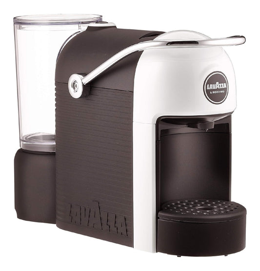 Machine a Capsules Blanche et Marron 1250W Compacte avec Levier Chromee