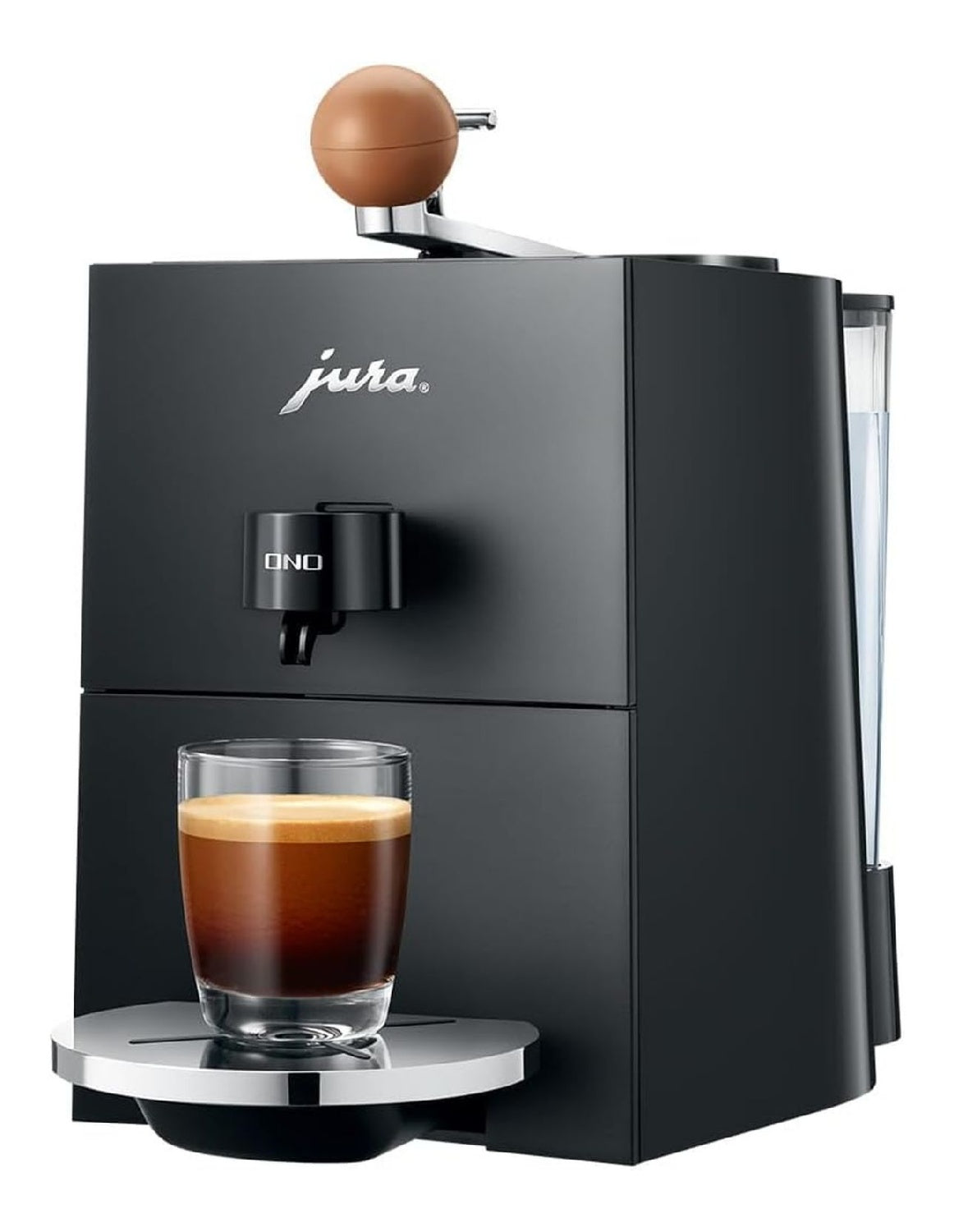 Machine grains minimaliste noire, design compact une tasse, cafe fraicheur, ecologique