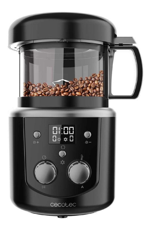 Torrefacteur cafe grains electrique ecran LED cuve transparente