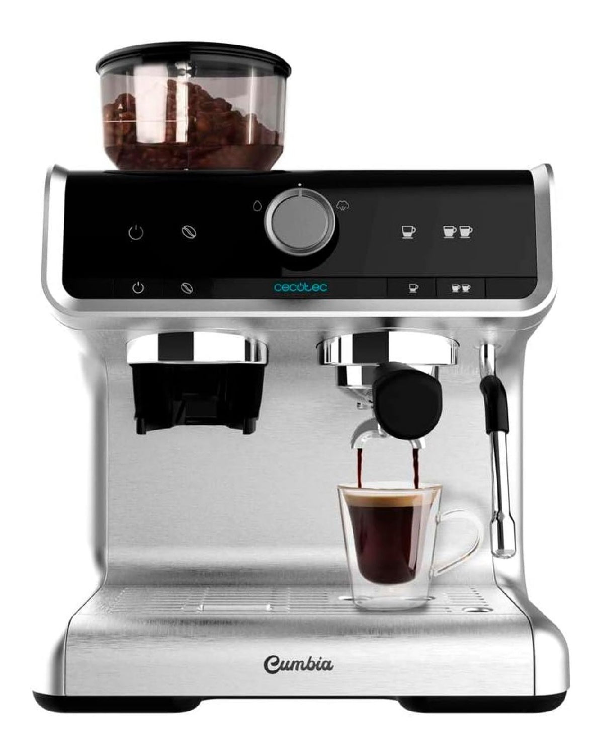Expresso Broyeur Grain Double Sortie Inox 20 Bars Pro