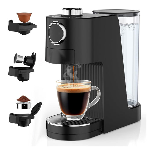 Machine a Expresso 3 en 1 Noir 20 Bars avec Adaptateurs Interchangeables