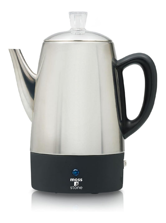 Percolateur Electrique Compact 10 Tasses Inox Design Maison