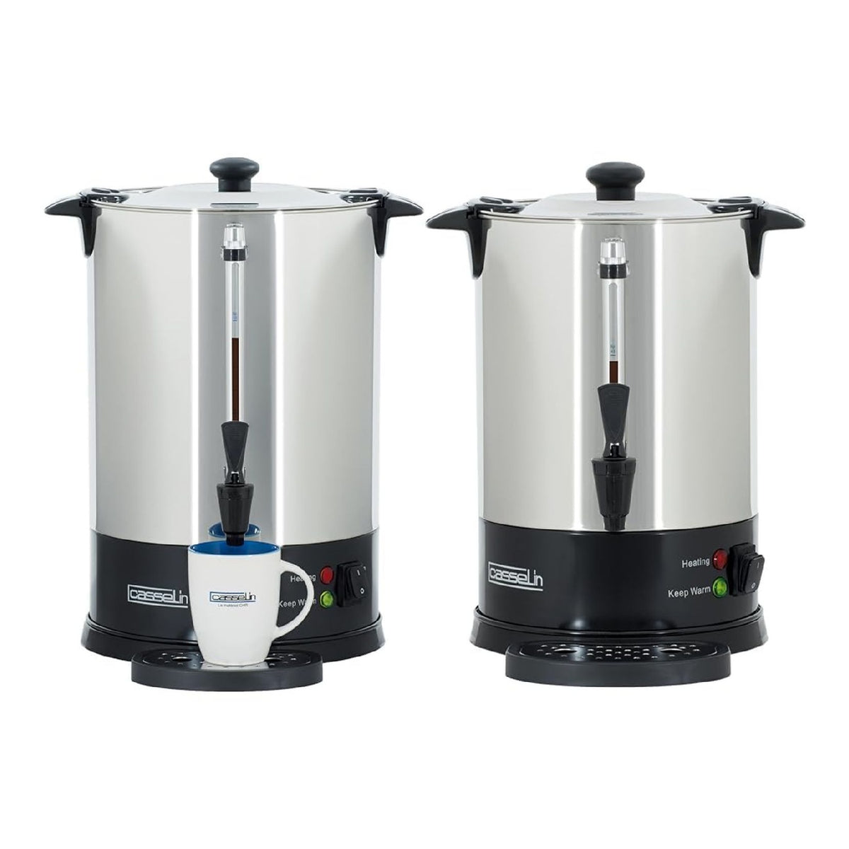 Lot 2 percolateurs inox 100 et 48 tasses professionnels