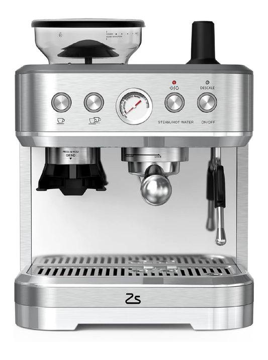 Machine a Cafe Grain 15 Bars 1350W PID 15 Niveaux Mouture 58mm 2.3L Inox
