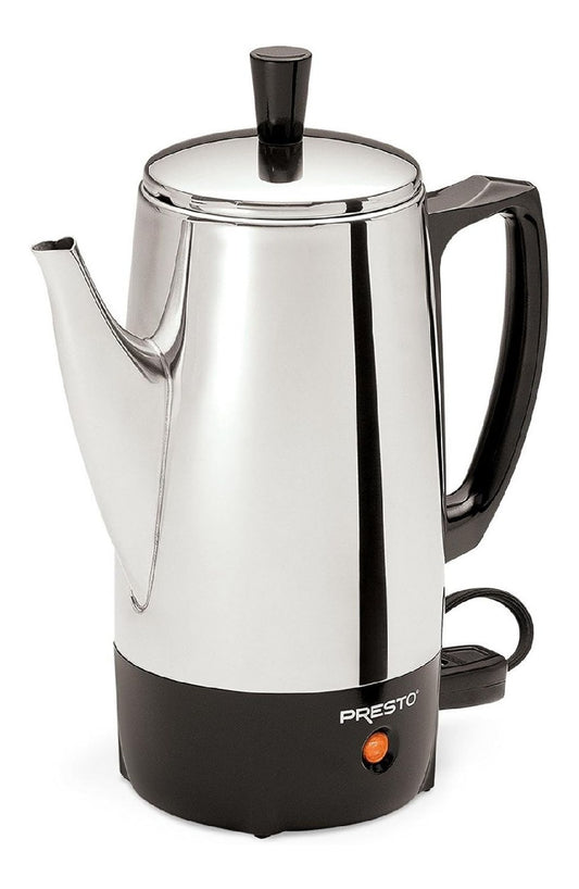 Percolateur inox 6 tasses 500 W maintien chaud auto compact