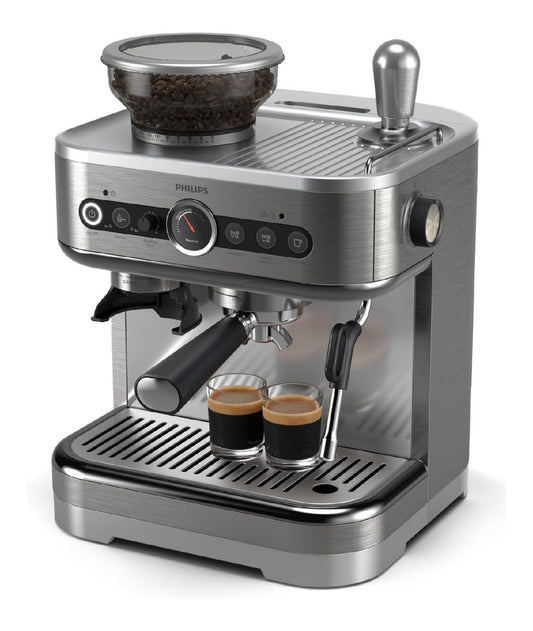 Machine espresso semi-automatique a moulin 250g, portefiltre 58 mm, guidage integration inox