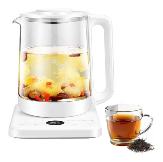 Theiere verre 1,5 L infuseur amovible controle temperature numerique
