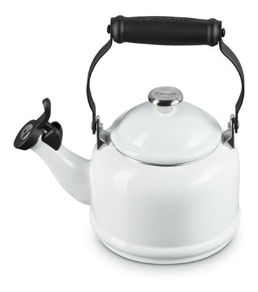 emaille blanc 1.25L compacte sifflet induction cuisiniere