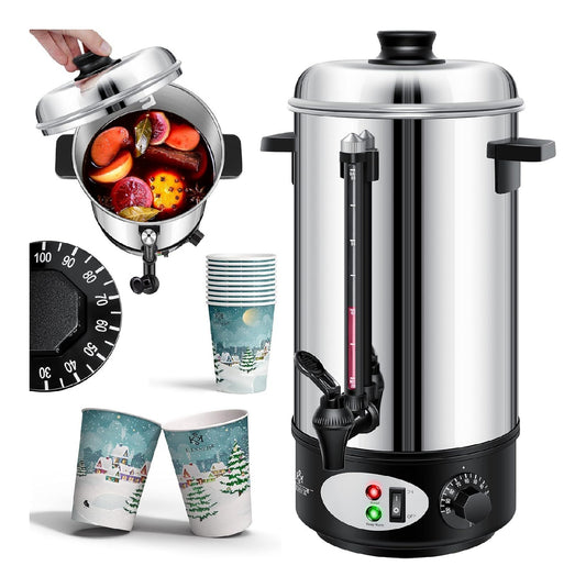 Machine Vin Chaud 8 L Inox Thermostat 30-100 C 10 Gobelets Inclus