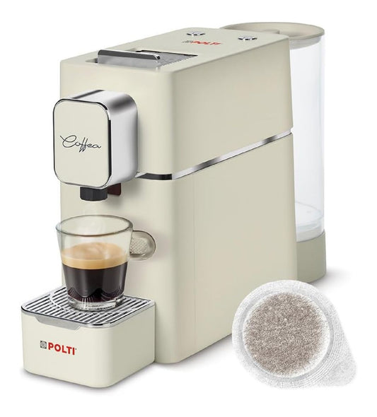 Machine a dosettes ESE 44 mm, 19 bars, mode eco 26% economie, reservoir 0,85 L, couleur creme