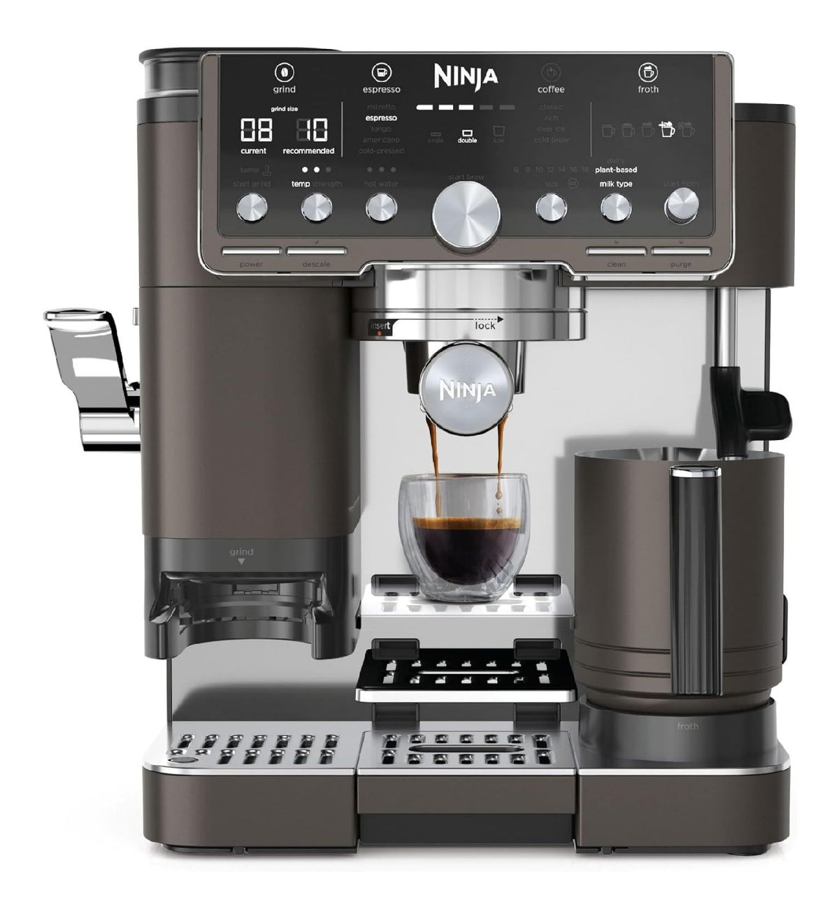Machine espresso 3 en 1 avec broyeur, infusion froide et mousseur lait automatique, 6 recettes pro
