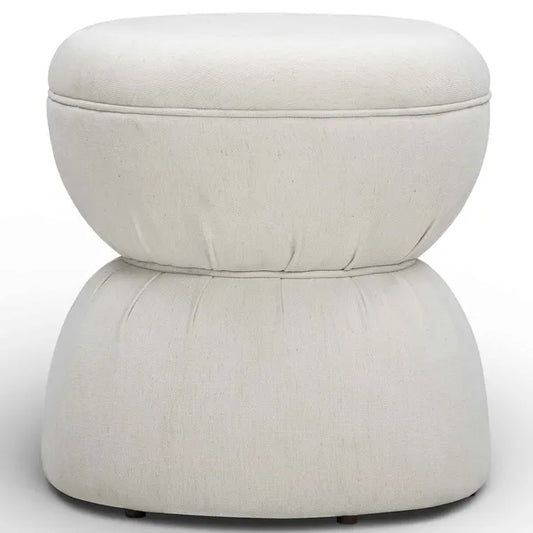 Tomlin Ruched Game Ottoman, Cream