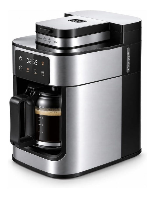 Cafetiere goutte automatique broyeur integre grains moulu 10 tasses