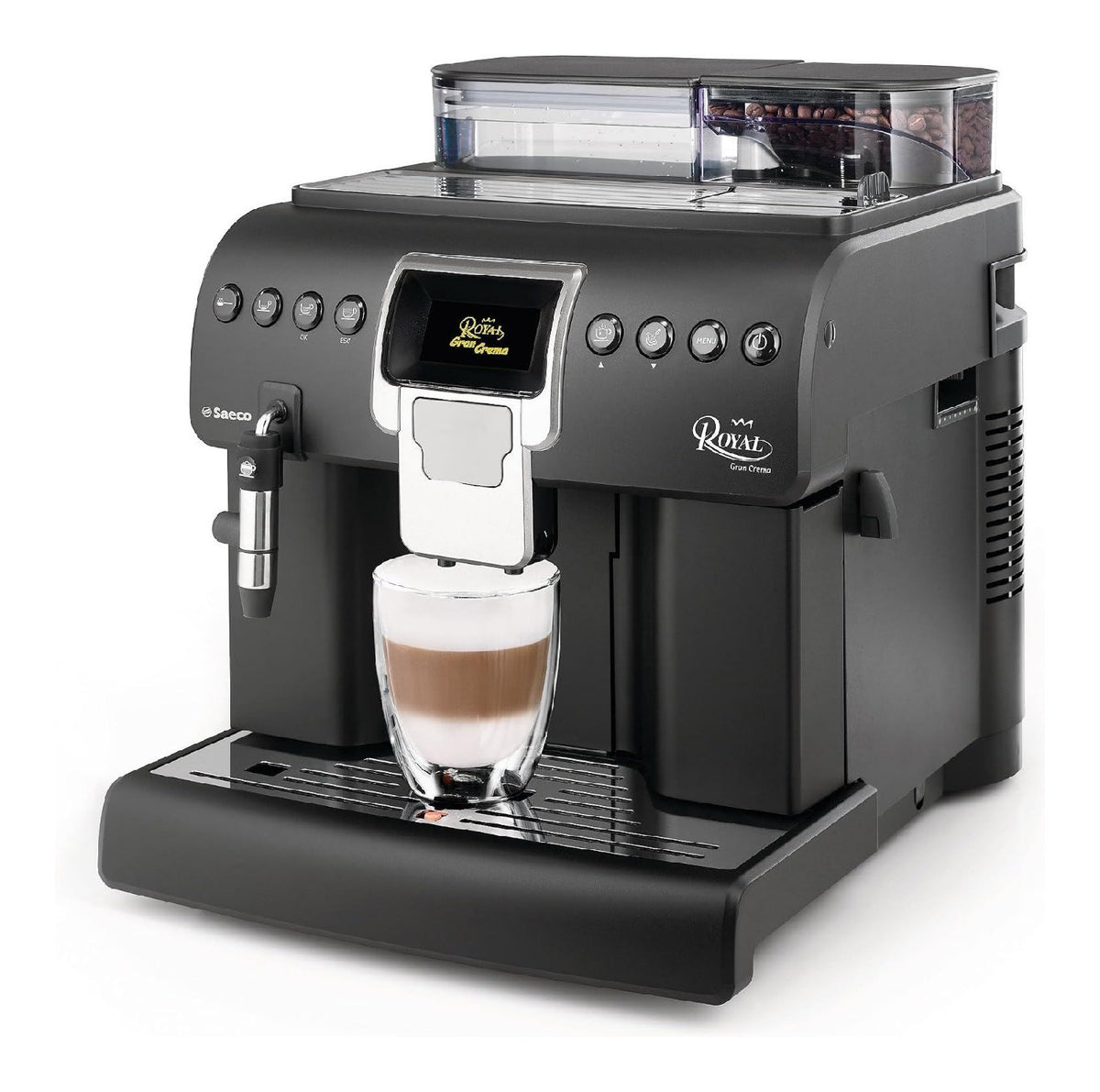 Machine Expresso Auto Royal Gran Crema 2.2L 350g Grains 1400W Noire Mat Pro