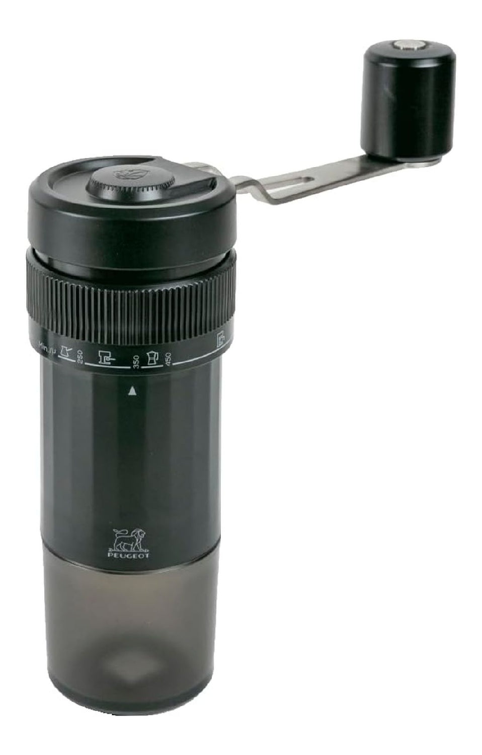 Moulin manuel Presto mecanisme acier corps noir reservoir transparent gradu