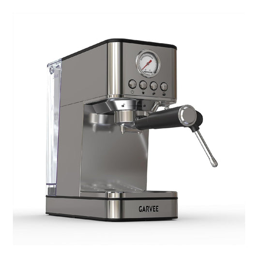 Machine Expresso Inox 20 Bar 1200W avec Thermometre Pression et Buse Vapeur