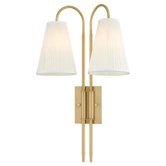 Limoges Double Wall Sconce, Vintage Brass