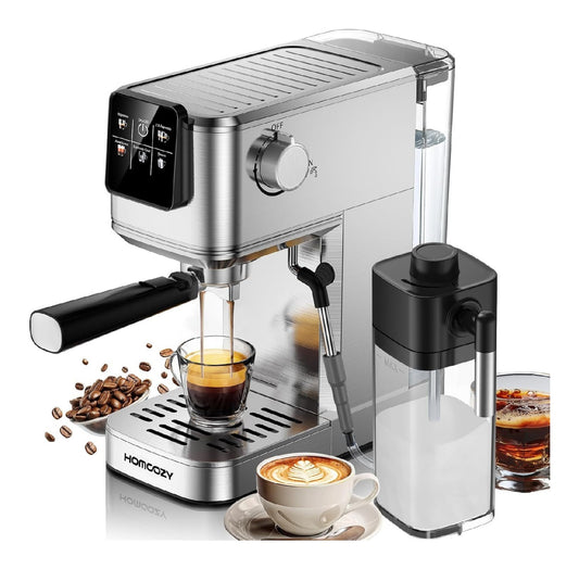 Machine Expresso 20 Bars avec Reservoir Lait Amovible 1L Cappuccino Automatique