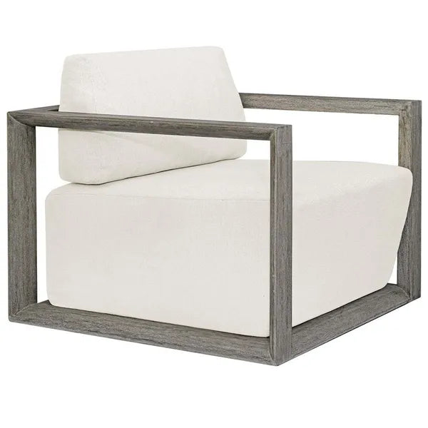 Remsen Outdoor Lounge Chair, Weathered Gray/Oyster