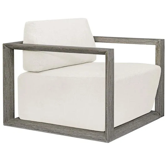 Remsen Outdoor Lounge Chair, Weathered Gray/Oyster