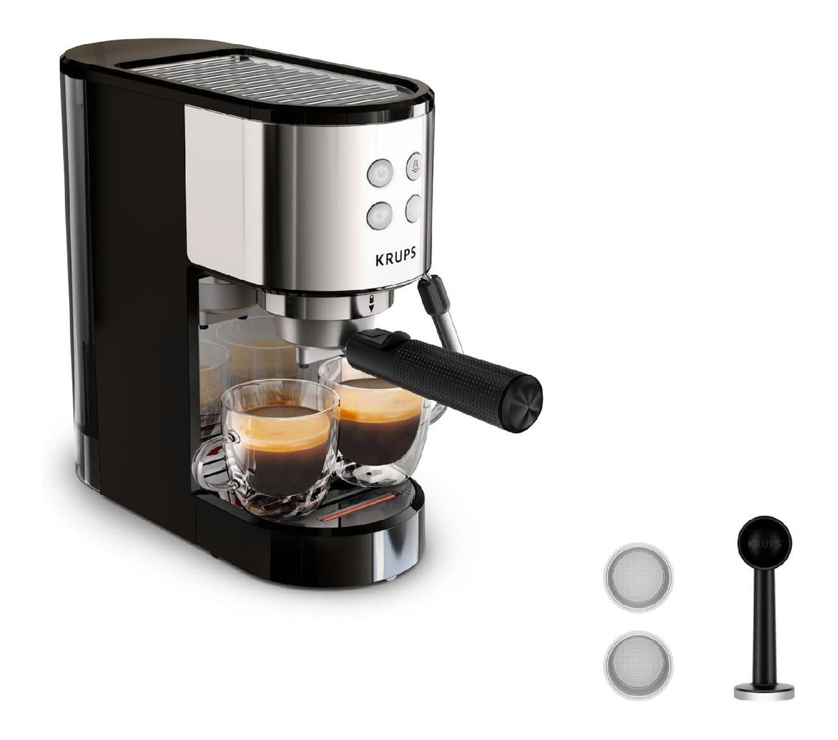 Cafetiere Expresso Manuelle 15 Bars Ultra Compacte Inox
