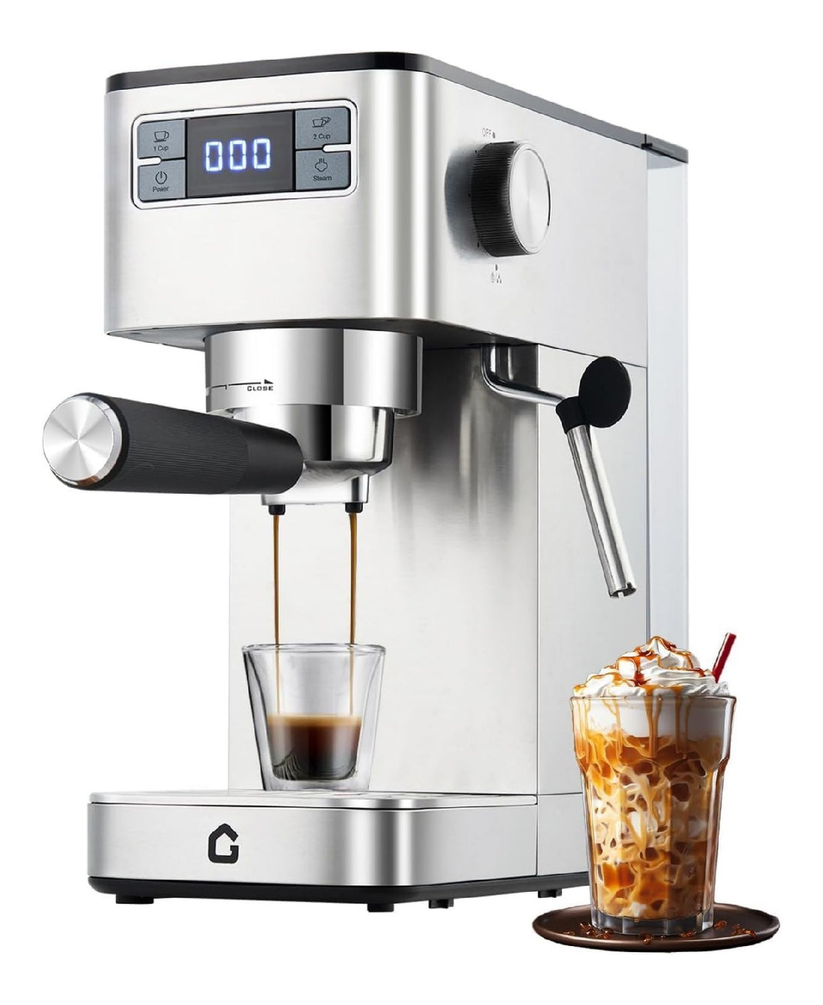 Expresso Semi-Automatique 20 Bars Ecran LED Inox