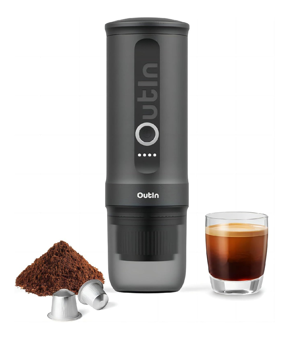 Machine espresso portable USB-C rechargeable capsules moulu voyage
