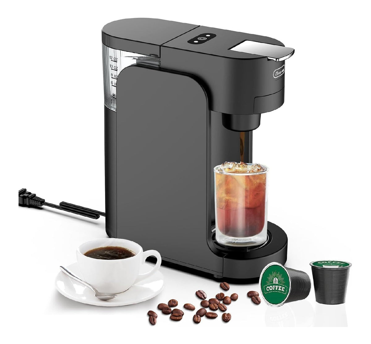 Machine Expresso Capsule Compacte 1450W 3.5 Bars 4 Tailles Tasse Reglables