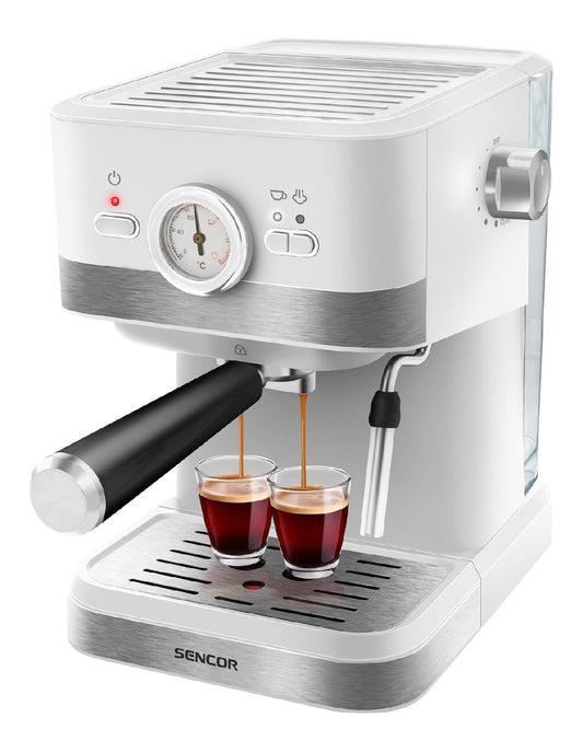 Machine expresso manometre 20 bars buse vapeur blanche 1.5L cafe moulu