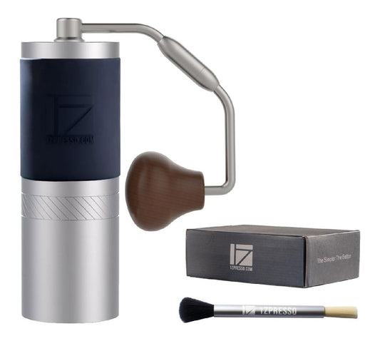Moulin manuel performant meule conique acier aluminium argent protection silicone