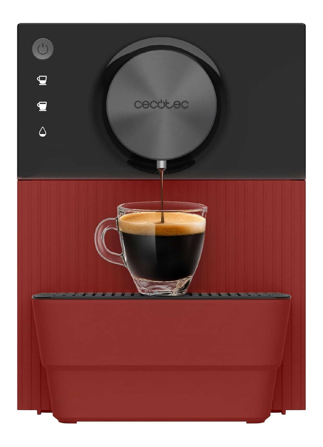 Machine superautomatique compacte rouge broyeur ceramique 3 boutons