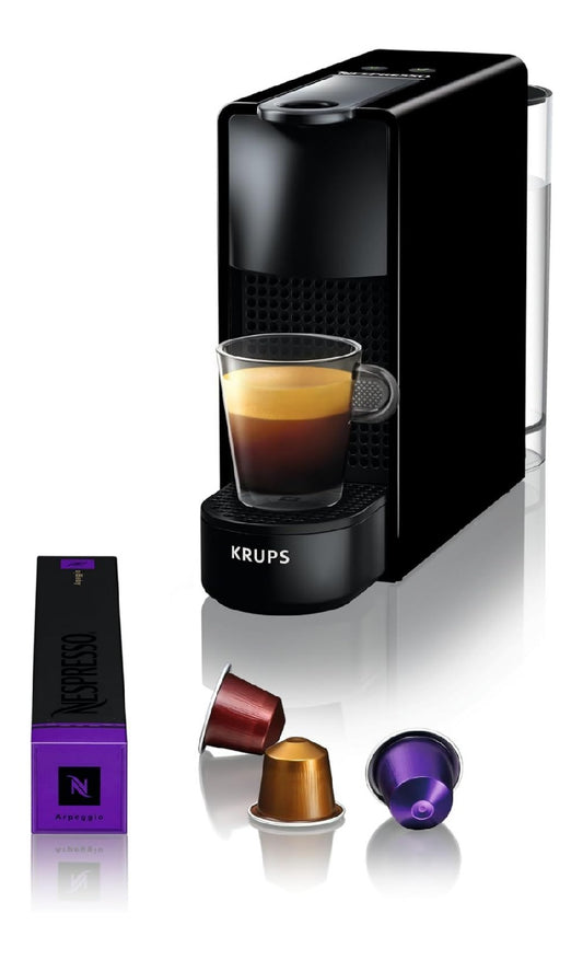 Machine capsules noire 0.7L kit bienvenue crema dense compacte