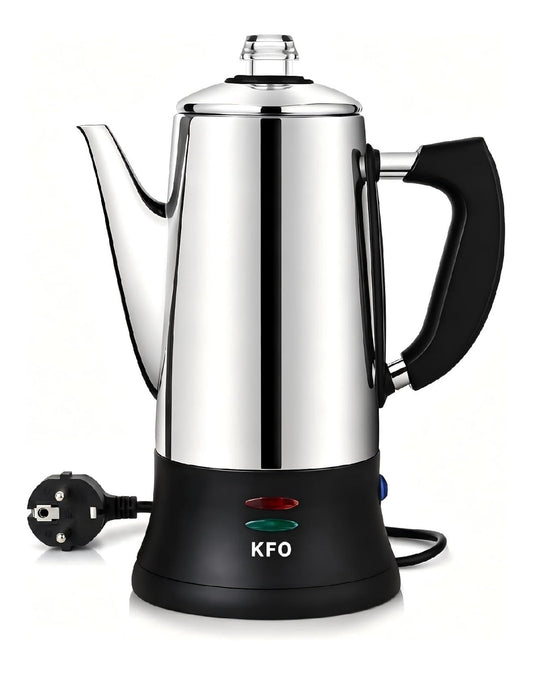 Percolateur Electrique 12 Tasses 1.8 L Inox Design Traditionnel