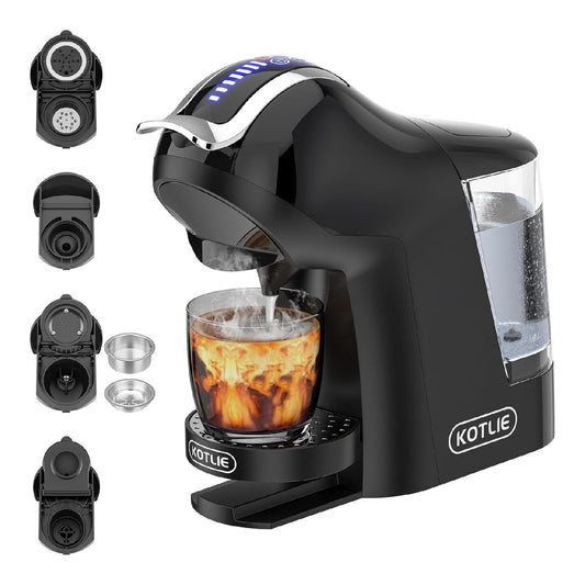 Machine multi-capsules 5en1 noir 20 bars expresso lungo cafe glace
