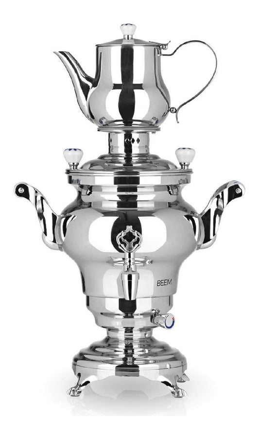 Samovar 3 L Inox Poli Theiere Superieure Double Paroi Maintien Chaud