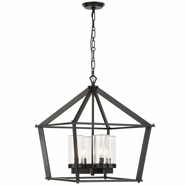 Evanston 4 Light Pendant, Matte Black