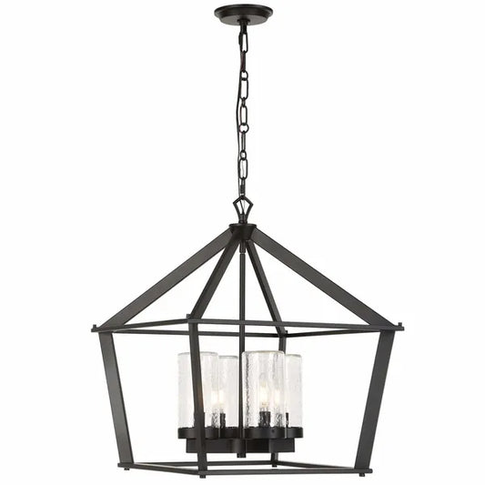 Evanston 4 Light Pendant, Matte Black
